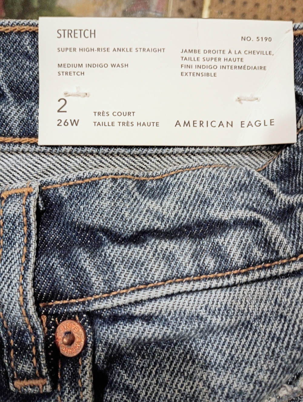 American Eagle Super High Rise Ankle Straight Women's Distressed Jeans